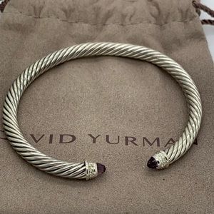 David Yurman 5mm Amethyst Diamond Cable Bracelet